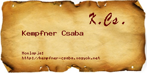 Kempfner Csaba névjegykártya